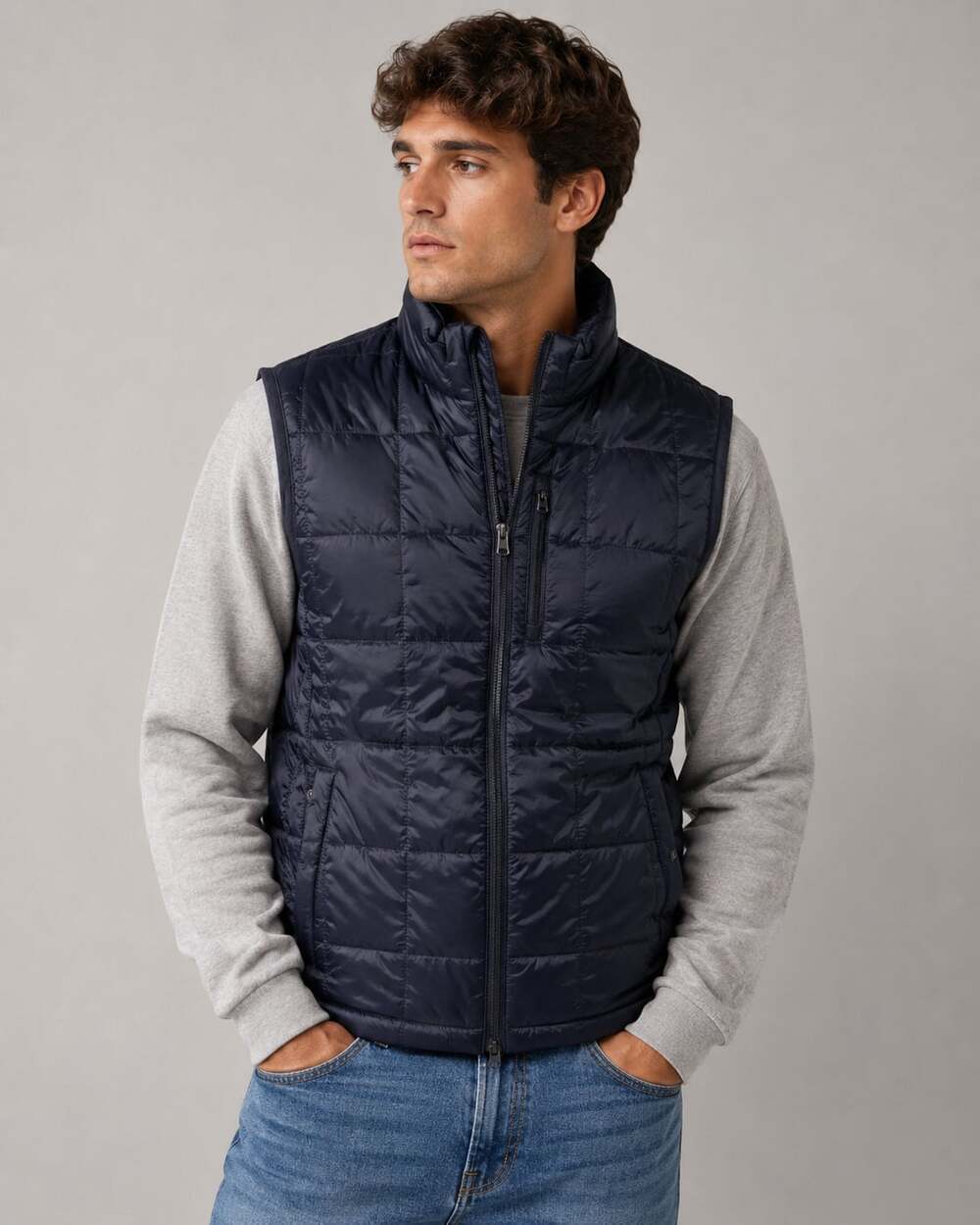St. John's Bay Outdoor Men's Navy Blue Quilted Puffer Vest